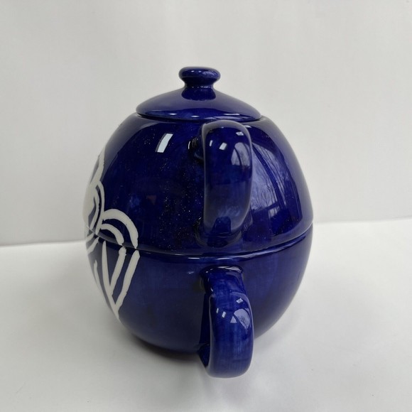 Vintage Cardinal Cobalt Blue Solo Beverage for 1 Handpainted Stack Teapot&Cup - Picture 4 of 11
